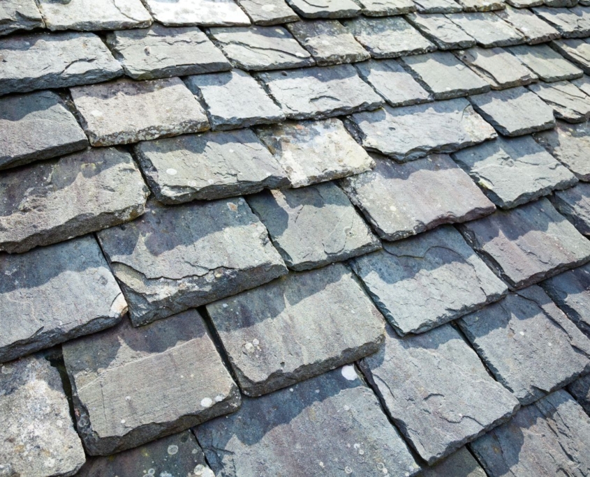 chipped slate roof